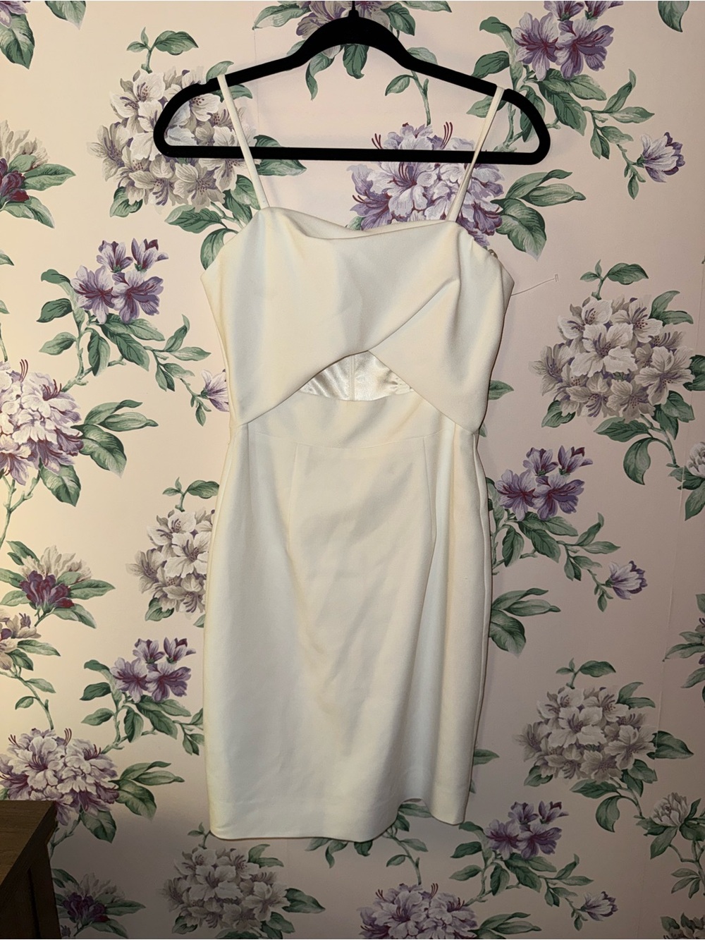 Black Halo EVE White Spaghetti-Strap Cutout Dress